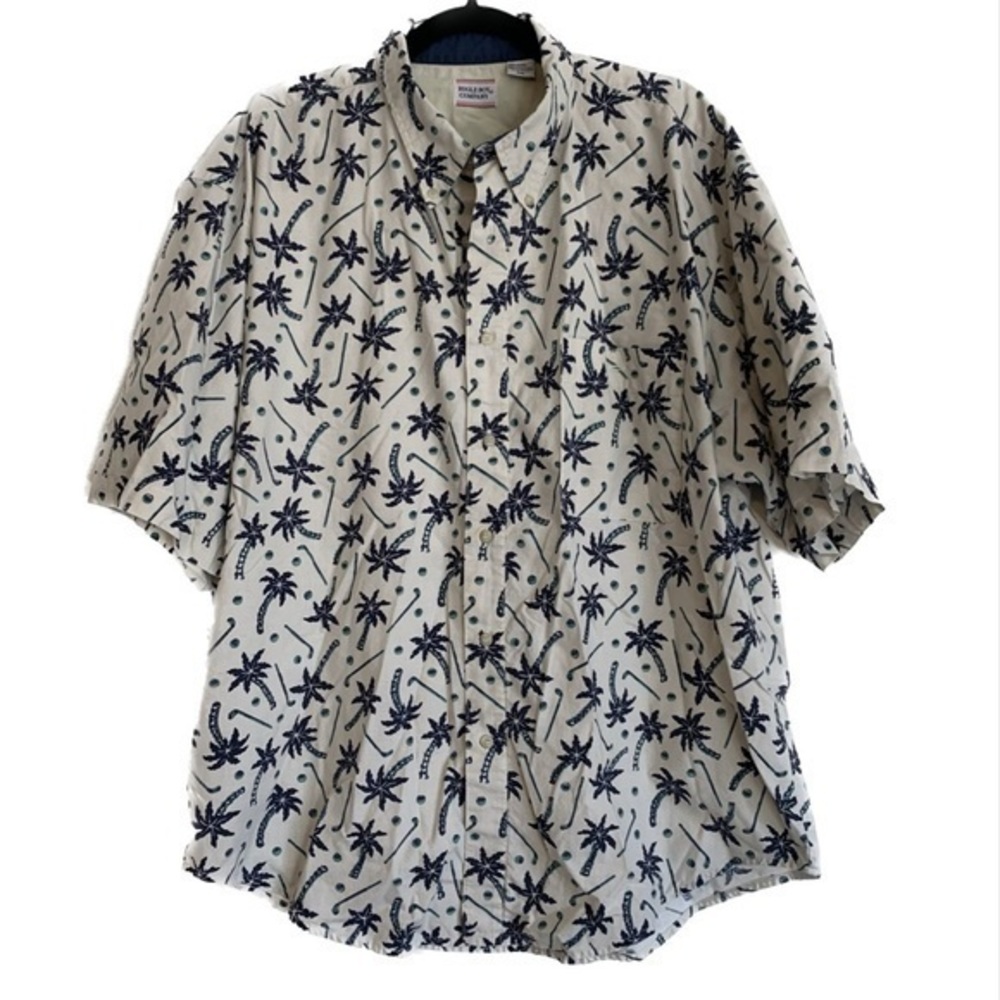 Vintage Bugle Boy Golf Clubs Palm Trees Tropical Shirt